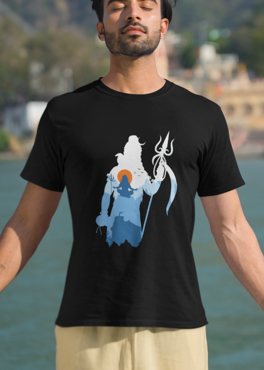 Shiva with trishul men tshirt