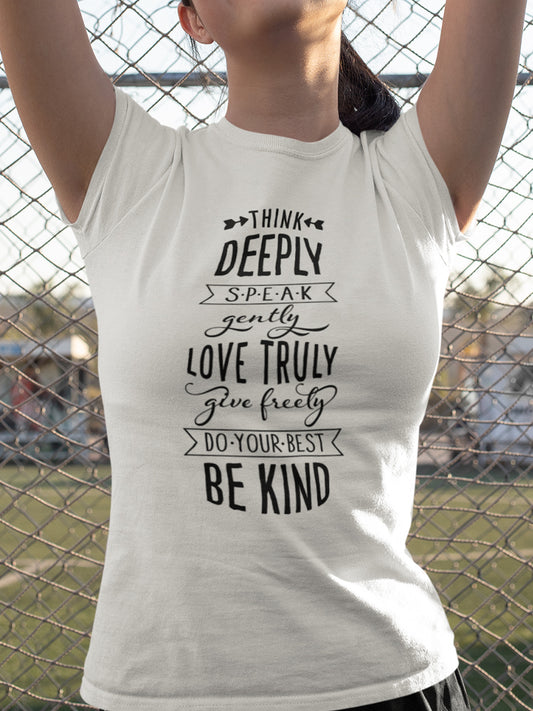 Think Deeply White Print Women Top