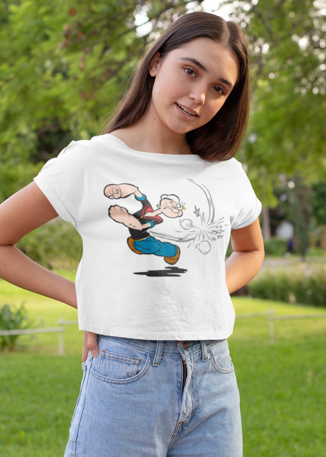 Women Popeye Crop Top