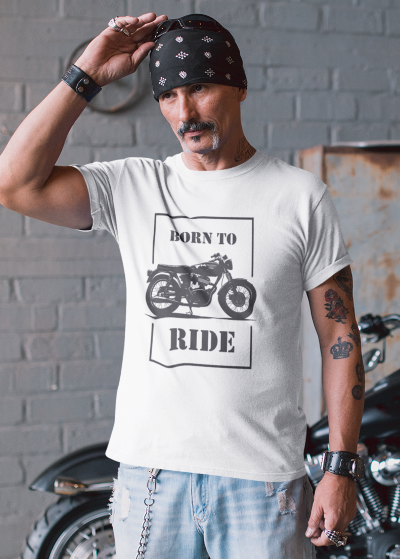 Born To Ride Men Round Neck BIkers Tshirt