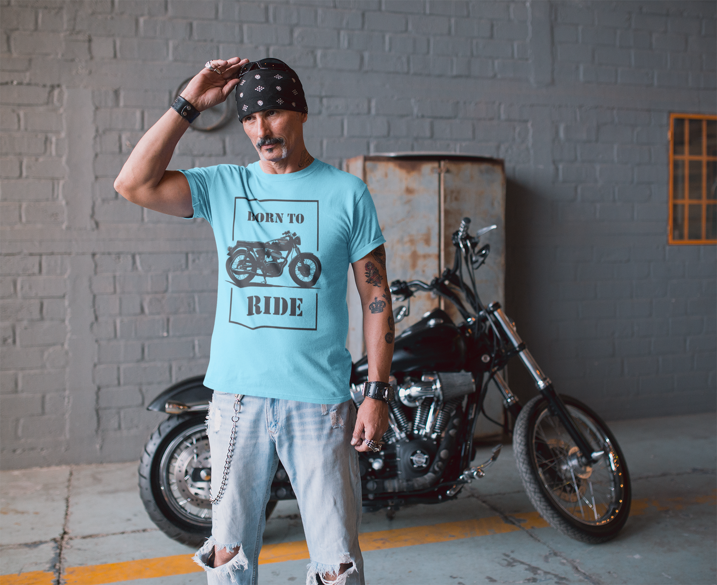 Born To Ride Men Round Neck BIkers Tshirt
